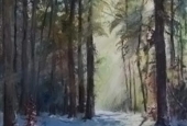 Winterlandschaft, 80 x 100 cm, Oel auf Leinwand